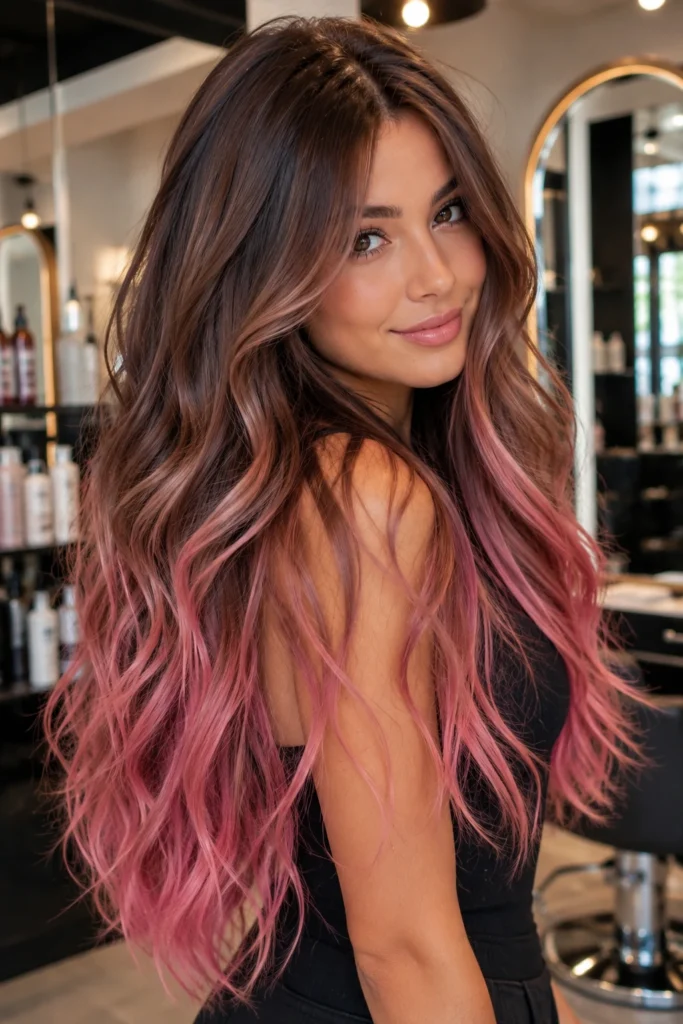 Brown and Pink Hair