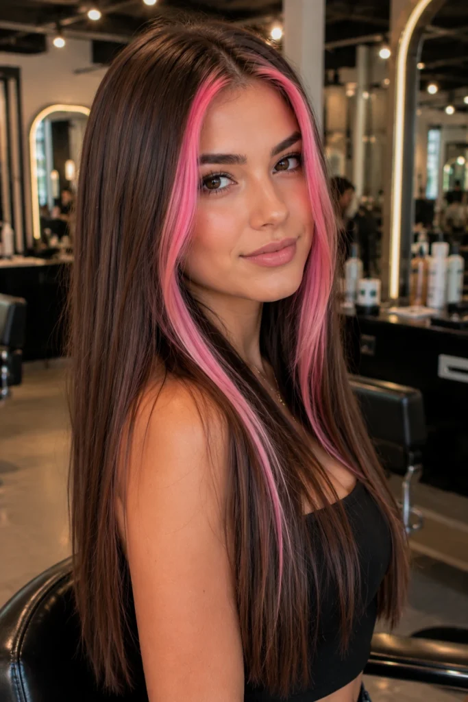 Brown and Pink Hair