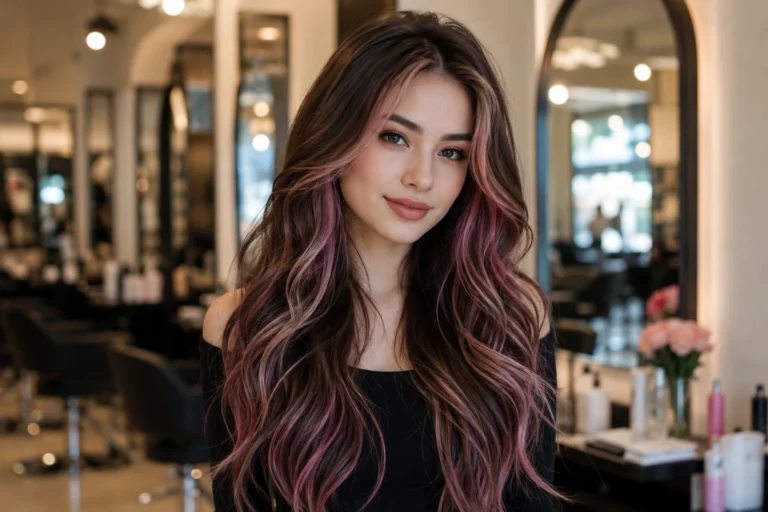 Brown and Pink Hair